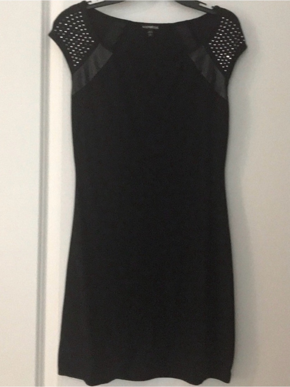 Express Black Studded Cap-Sleeve Sheath Dress